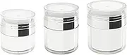 Airless Pump Jars,3Pcs Airless Travel Lotion Jar,Refillable Air Pump Jars Bottle,Empty Airless Cosmetic Container,Empty Acrylic Makeup Cosmetic Jar Containers,Refillable Airless Travel Lotion Jar