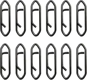 SEIWEI 50Pcs Silver/Black Fishing Line Snaps Stainless Steel Swivels Clips Quick Change Lure Connector for Fishing Enthusiast