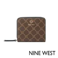 在飛比找ETMall東森購物網優惠-NINE WEST LINNETTE方型拉鍊短夾-LOGO咖