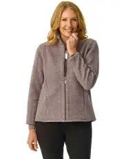 [Fella Hamilton] Neve Textured Zip-Up Jacket in Mocha