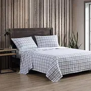 Eddie Bauer Beacon Hill Gry TW Sheet Set Flannel Web