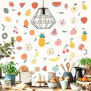Watercolor Fruit Wall Sticker Fresh Fruit Vinyl Stickers for Wall Fruit Leaf Wall Decals Small Fruits Wall Sticker Fruit Orange Wall Decals Stawberry Wall Decals for Nursery Baby Room