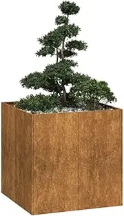 Raised Garden Bed, Elevated Planter Box Plant Container Rusty 80x80x80 cm Weathering Steel