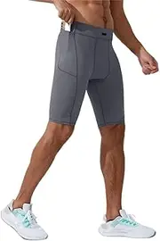 [BreakEgg] Men's Compression Pants Moisture Wicking Base Layers Flexibility Mens Active Sports and Workouts Shorts