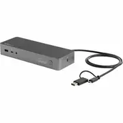 StarTech.com USB-C & USB-A Dock - Hybrid Universal Laptop Docking Station w/ 100W Power Delivery - Dual Monitor 4K 60Hz HDMI & D