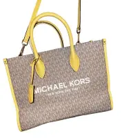 Authentic Michael Kors travel tote new with tags yellow, tan and White color