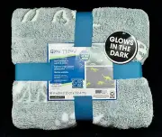 NWT Soft Glow Throw Blanket 50" x 60" Glow In The Dark Dinosaurs Fossils Dino