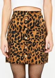 Bad Lil Kitty Leopard Skirt