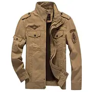 Men's Bomber Jacket Varsity Jacket Tactical Jacket Casual Wearable Multi Pocket Spring Fall Winter Military Military Style Stand Collar Regular Cotton Regular