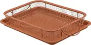 G & S Metal Products Company Baking with G&S Nonstick Crisper Basket with Baking Pan, Copper, 2 Piece Set, Durable and Easy to Use