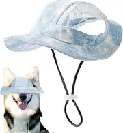 Dog Baseball Caps | Dog Sunscreen Bucket Hats | Sun Protection Cat Sunbonnet with Ear Holes Breathable Pet Accessories for Medium Doggy & Puppy