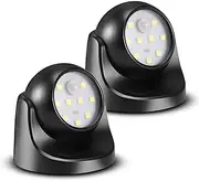 ProGreen 6000K Battery Motion Sensor Light Outdoor Waterproof Wireless LED Battery Powered Wall Light Auto On/Off Night Light 2 Pack Cool White