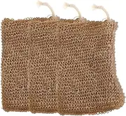 Ipetboom Bath Soap Bag Set 3pcs Jute Mesh Soap Saver Exfoliating Drying Pouches Reusable Portable Shower Accessory