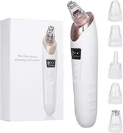 Domary 5 in 1 Blackhead Remover Electric Blackhead Suction Device LCD Display with 5 Pimple Zit Comedone Extractor Tool Acne Removal Kit with 5 Probes for Household Face Pore Cleaner Microdermabrasion