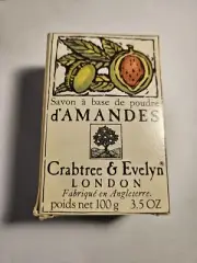 Vintage Crabtree & Evelyn Almond Soap Bar in Original Box Collectible 100gr
