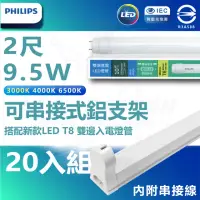 在飛比找momo購物網優惠-【Philips 飛利浦】20入組 T8 LED燈管 2尺 