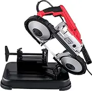 VEVOR Portable Band Saw,with Removable Alloy Steel Base Cordless Band Saw,127mm Cutting Capacity Hand held Band Saw,Variable Speed Portable Bandsaw, 10Amp Motor Deep Cut Band saw for Metal Wood