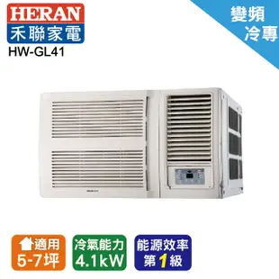 禾聯HW-GL41變頻R32專冷窗型冷氣 (8.6折)