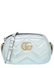 Gucci Gg Marmont Small Leather Camera Bag Women's Blue