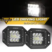 AUXBEAM 5"INCH Flush Mount LED Pod Offroad Driving Fog Lamp White Light Cube Bar