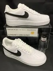 Nike Air Force 1 Low (Flat Black Custom Painted Swoosh) Men’s Size 8.5