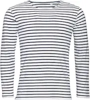 [SOL'S] SOLS Men's Navy Striped Long Sleeve T-Shirt