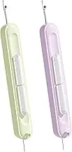 TECHPLUS 2 in 1 Needle Threader Seam Ripper - Hand Sewing Tool for Knitting, Quilting - Automatic Needle Threading Device for Sewing Crafting - for Elderly, Compact and Portable 2 Pack