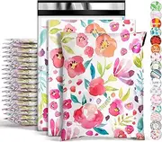 Oududianzi 100PCS Large Poly Mailers, 10X13 Inch Shipping Bags, Fashion Envelopes, Plastic Packaging Mailing Bags, Self-Seal Poly mailers for Small Business, Clothing - Floral