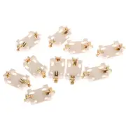 10Pcs White Housing Gold-Plated Button Battery Holder For CR2032 SMD Socket.pi