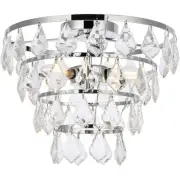 Elegant Lighting 1101F16C Ella 3 Light 16 inch Chrome Flush Mount Ceiling Light