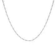 9ct White Gold 45cm Solid Figaro Chain