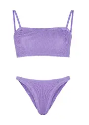 Hunza G Gigi Seersucker Bikini - Lilac - One Size ONE SIZE