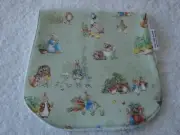 Peter Rabbit Green Burp Cloth Cotton Front Towelling Back Handmade