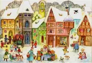 Off the Wall Toys Christmas Advent - Large Old Town - 14.5"H x 10.5"W x .1"D