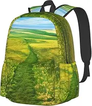 [vacsAX] Grassland paths School Backpack Rucksack Large Capacity Back Pack with Front Pocket Lightweight School Bags