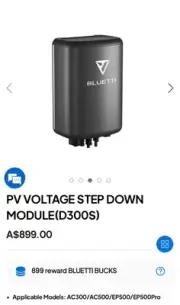 Bluetti D300S PV Drop Down Module