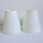 2 pcs White Cloth Lamp Shades ( 10.25"x10"x5" ) Made Your Own Design E1-E2-94