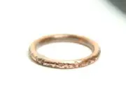 Copper Ring Stackable Hammered Rings band Size 2 Promise Ring thin 2mm