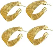 WRITWAA 2 Pairs Semi-Geometric Round Earrings Decorative Women's Jewelry Delicate Ear Pendants
