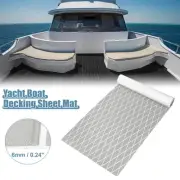 27.5"x75" EVA Faux Teak Decking Sheet Flooring Mat for Boat Yacht Gray White