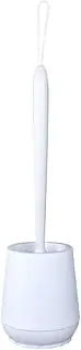 Toilet Brush and Holder Set, Silicone Bathroom Toilet Bowl Brush Set, No Scratch Soft Toilet Cleaner Brush, Flexible Toilet Bowl Brush Head with Silicone Bristles and Leak Proof Slots Base (White)