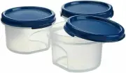 Modular Round Plastic Food Storage Container Set 200ml Set of 3