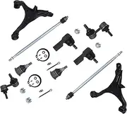 KUSATEC 10PCS Set Front Lower Control Arms Suspension kits with Ball joints/Sway bars/Tie Rods Fit for Honda CR-V 2002 2003 2004 2005 2006; K640399 K640400 K90454 K90455 ES3581 EV80383 K80223