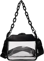 Clear Purse Clear Crossbody Bag Stadium Approved Shoulder Bag for Women with Adjustable Strap Concerts Sports Events