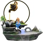 Tabletop Water Fountain Rocky Mountain Flowing Water Fountain Living Room Circulating Humidifier Office Front Desk Desktop Decoration Desktop Fountain Decoration Office Relaxation Meditation Fountain