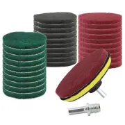 33 Pack Drill Brush Set Power Scrubber Scouring Pads Household Cleaning Kit w...