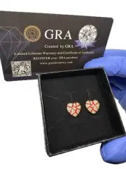 Unisex 925 Silver 18K Gold plated Moissanite Broken heart Stud Earrings