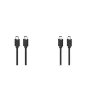 2PK Moki USB-C tUSB-C Connector SynCharge Cable 1 Meter iPhone/Android Jet Black