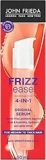John Frieda Frizz-Ease Hair Serum Original Formula, Anti-Frizz Heat Protecting Spray, Infused with Silk Protein, 50ml