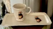 NWT Rae Dunn Artisan Collection French Postscript Ceramic Tray And Cup RARE